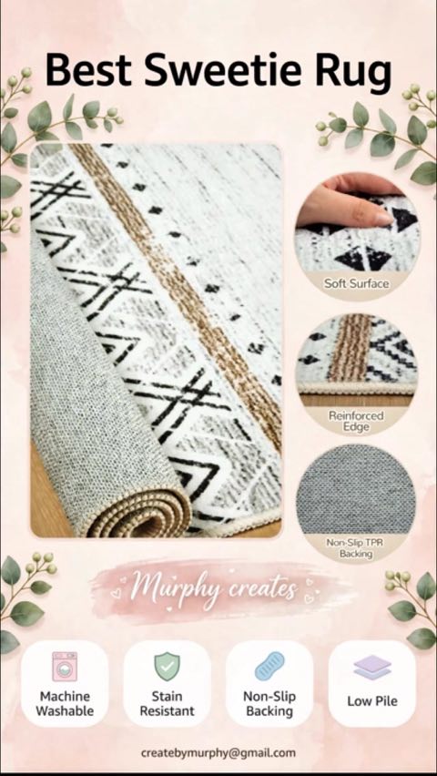 Best Sweetie Washable Boho Rug – UGC video by Murphy Creates